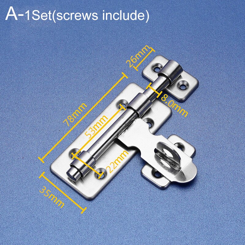 Silver Door Sliding Bolt 4/6/8 inch Stainless Steel Door Latch Hardware for Home Hardware Gate Safety Door Bolt Latch Lock: 4 inch