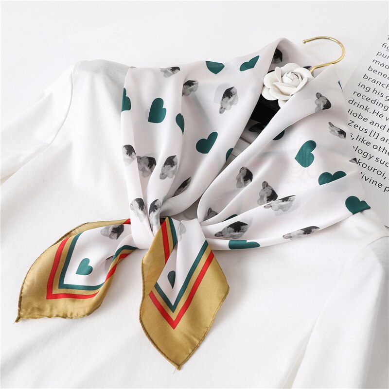 Zomer zijden haarbanden voor dames, sjaals met bloemenprint, foulards, hoofddoeken, bandana's en stropdassen