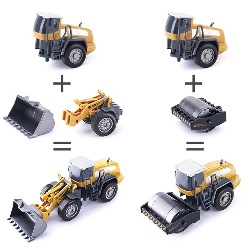 Ingegneria della lega Bulldozer gru costruzione camion RC Tower Designer per ragazzi gioca escavatore veicoli auto Set giocattoli per bambini