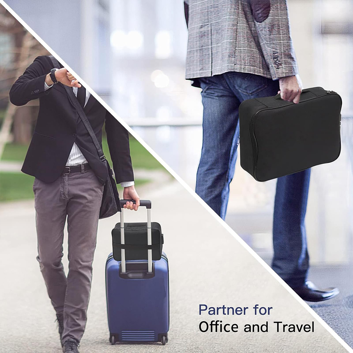 Document briefcase, 3-layer lockable storage bag, men's women's bag, wallet, passport, home security function storage box.-zmt