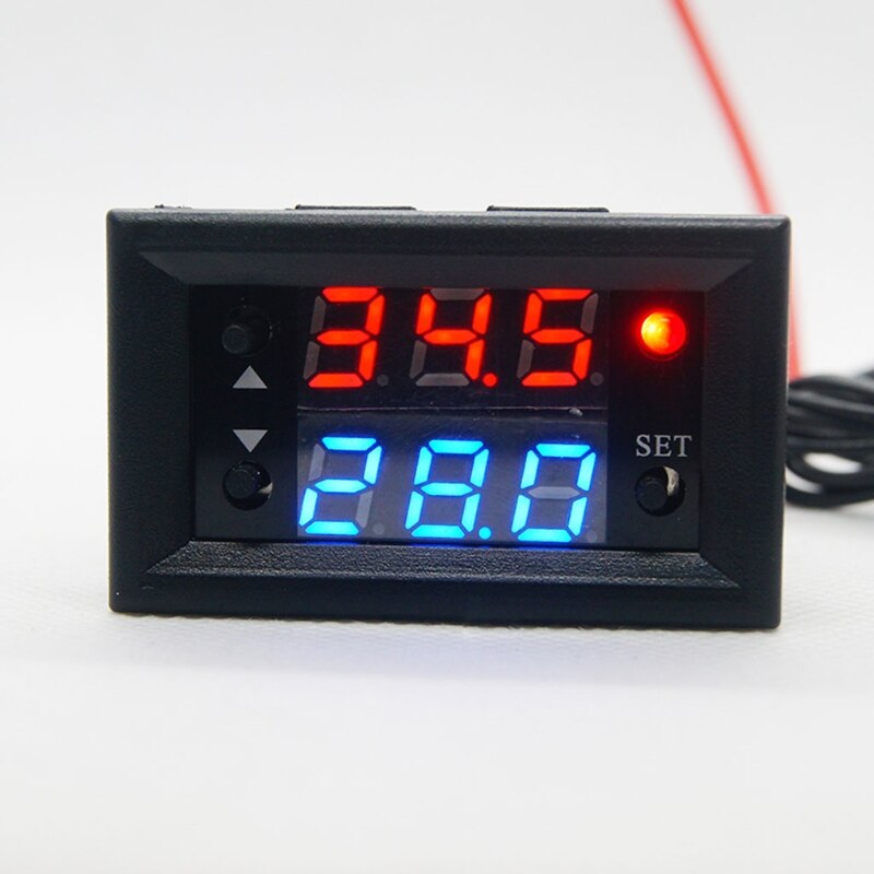 W2810 DC12V 20A Digital Thermostat Temperature Controller Red Display with Probe