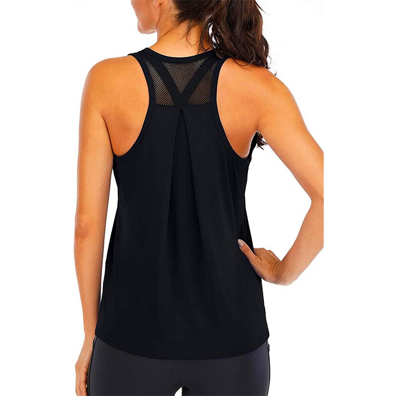 Top deportivo para mujer, Top de entrenamiento, camiseta sin mangas de malla con espalda cruzada para Yoga, ropa de gimnasio, chaleco deportivo sin mangas para entrenamiento: XXL / Marfíl