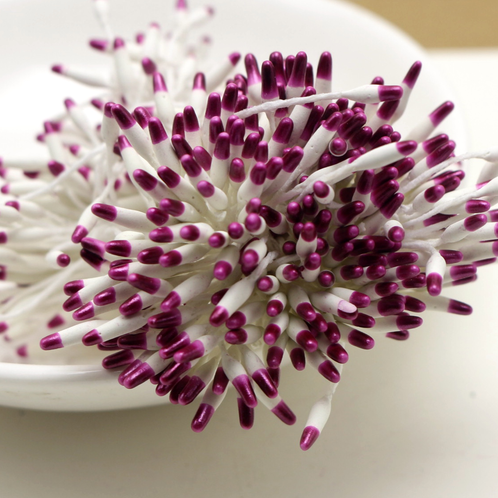 Hand-Made Artificial Flower Stamen para casamento, Pistil Cotton String, 560 Double Color: Laranja