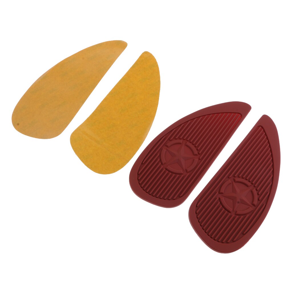 Motorbike Tank Traction Side Pads Gas Fuel Knee Grip Decal Brown Rubber