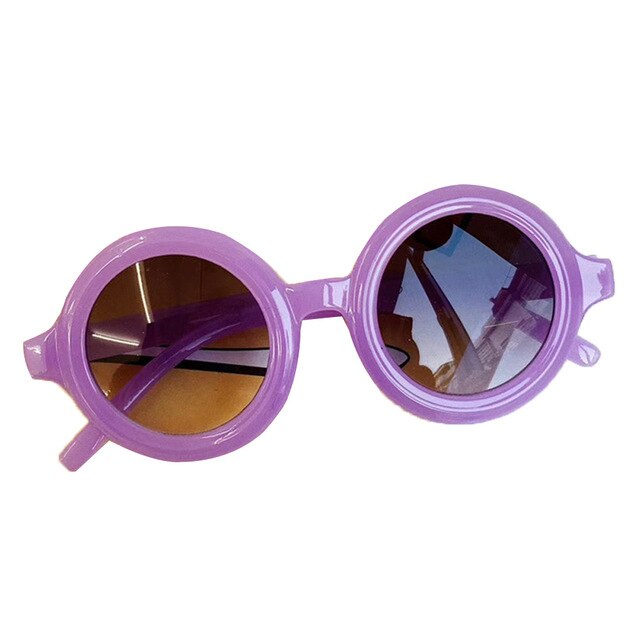 Toddler kid solbriller dreng pige solide leopard solbriller kid briller strand briller: Lilla