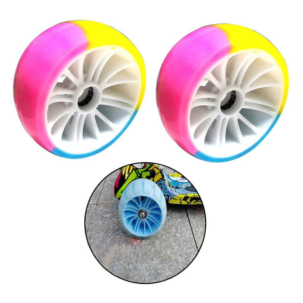 2x Scooter Wiel Flashy Kids Fiets Rollers Skateboard Repareren Wielen Onderdelen: Colorful