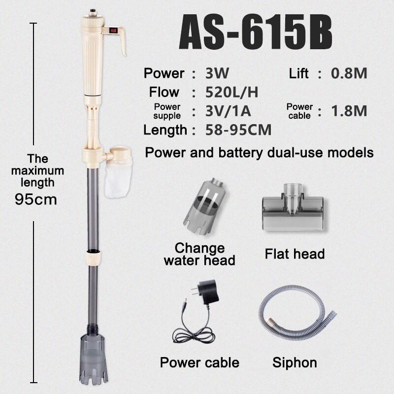 Electric/manual aquarium fish tank bottom sand cleaner Water changer Multifunctional fish tank cleaner Water changer