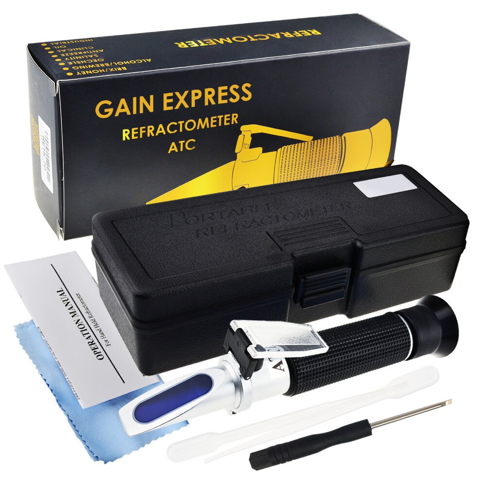 Dual Scale Salinity Refractometer ATC 0-100ppt (0-10%) &amp; 1.000-1.070 Specific Gravity for Seawater Salt Sea Water Aquarium