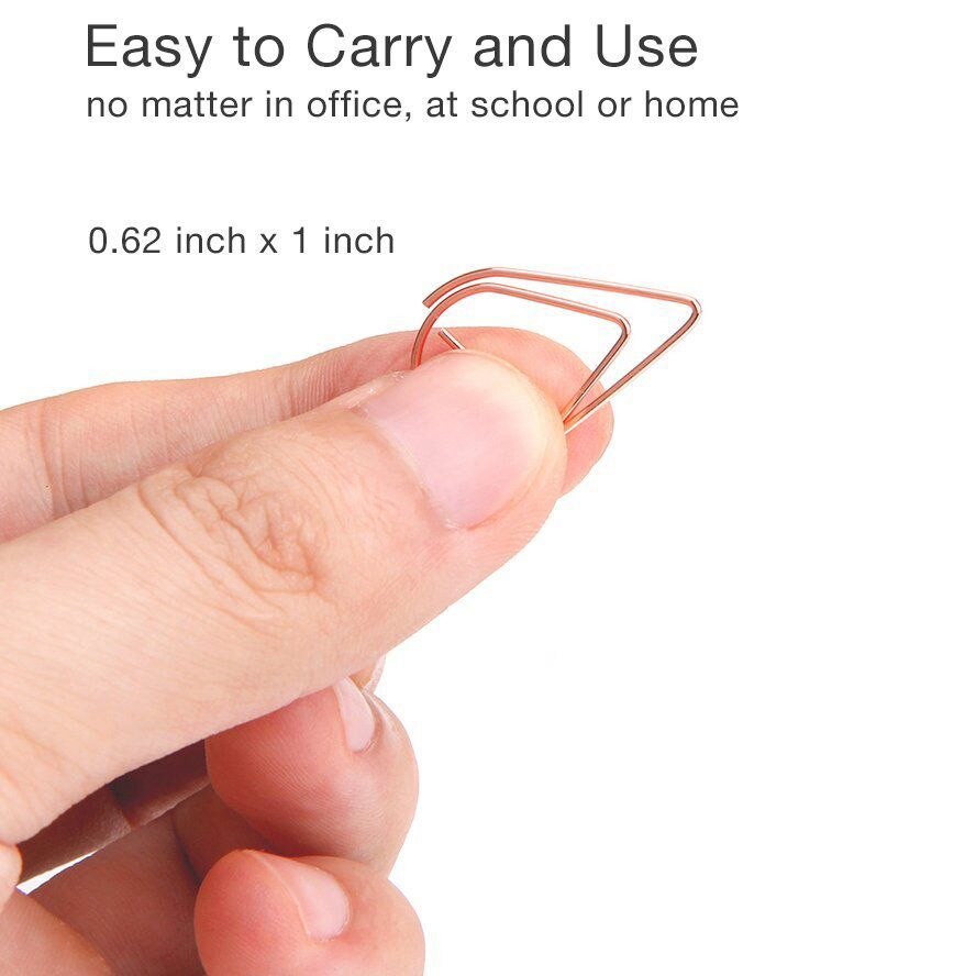 200 Pcs Rose Gold Leuke Paperclips, glad -Vormige Paperclips Voor Kantoor School Student (1 Inch/25 Mm)