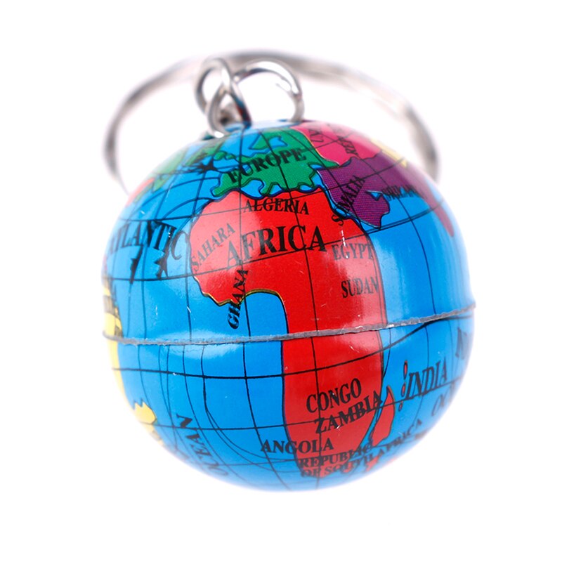 2 Stuks Globe Sleutelhanger Handgemaakte Wereldkaart Planeet Aarde Geografie Sleutelhanger Glass Dome Sleutelhangers Baby Speelgoed Bal