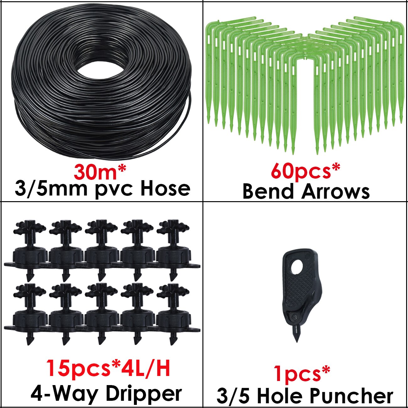 KESLA 10-100M 2L 4L 8L/H Garden Micro Drip Irrigation 1/8'' Hose Emitter Watering System Kit 3/5mm Arrow Dripper Tool Greenhouse: black