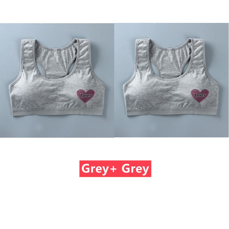 2PC Bras for Teen Girls Training Bras 14 Years Kids Soft Underwear Girls Breathable Children Cotton Sports Bras: 2Hui