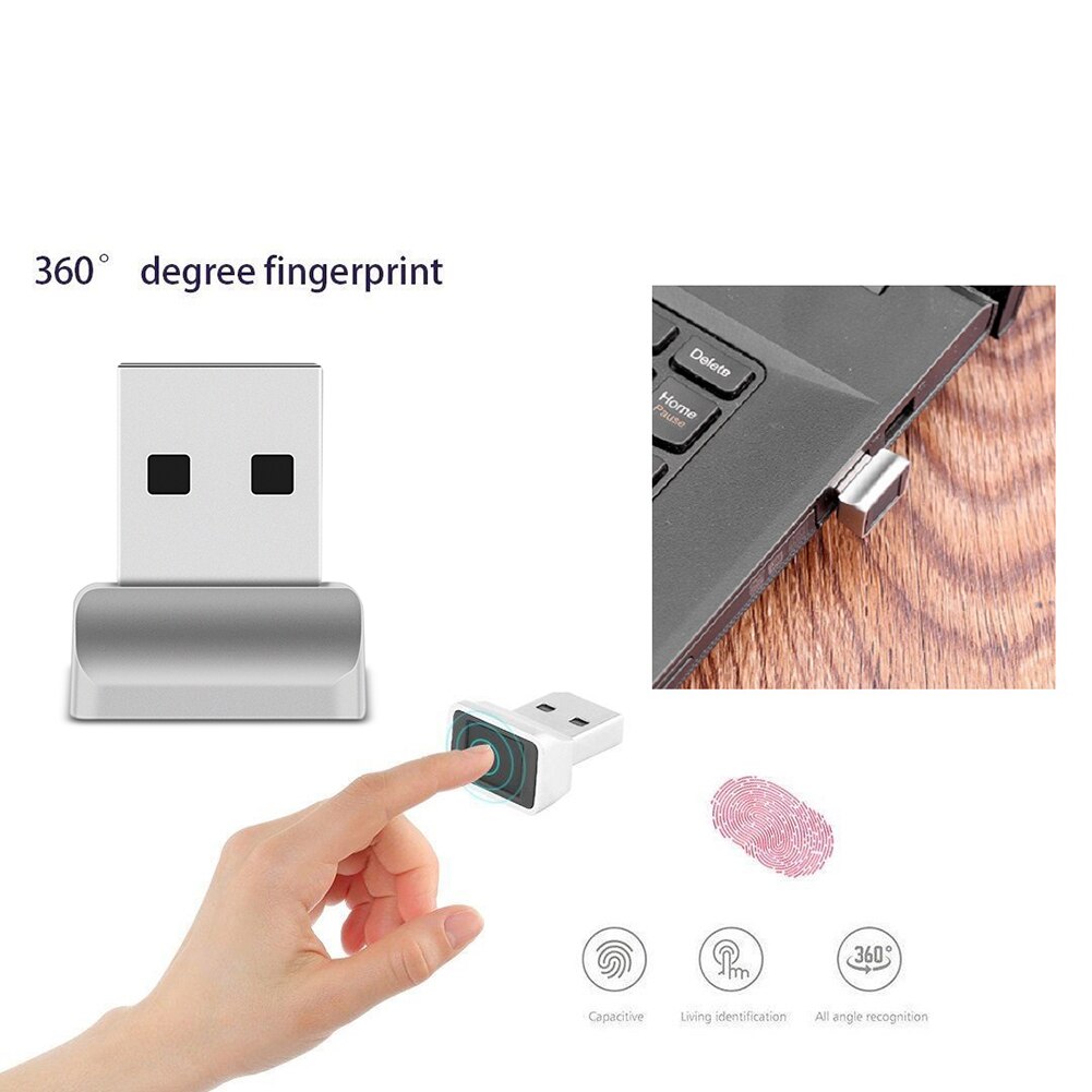 Mini USB Fingerprint Reader USB Interface Security Key Sensor Identification for Windows 10 Hello Biometric Scanner PC Laptops