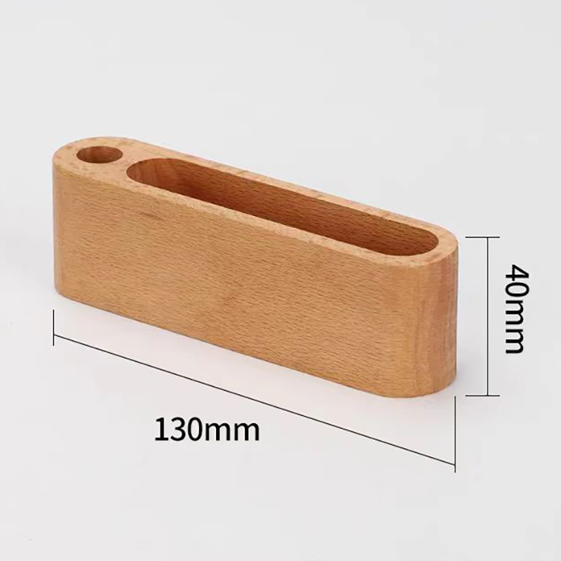 Business Card Holder Wooden Organizer Office Desk Name Card Display Stand With Pen Slot Memo Pad Cards Stand Card Holder Storage: grey