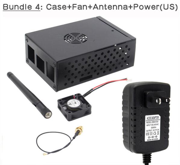 Orange Pi 3 Metal Case with Cooling Fan Set, Protective Case / Shell / Enclosure / Box for Orange Pi 3: Bundle 4