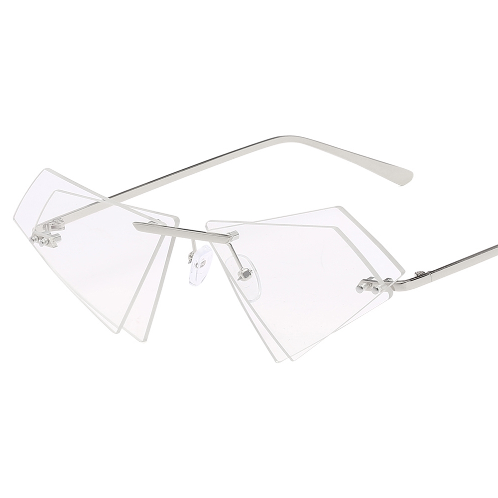 Unique Triangle Frame Night Vision Driving Glasses For Women Yellow Eyeglasses Brand lunettes de vision nocturne 7763CJ: NO.7 clear len