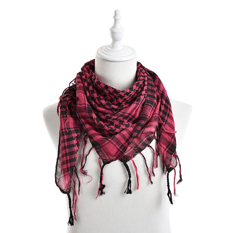 6 Colors Unisex Women Men Checkered Arab Grid Neck Keffiyeh Palestine Scarf Wrap