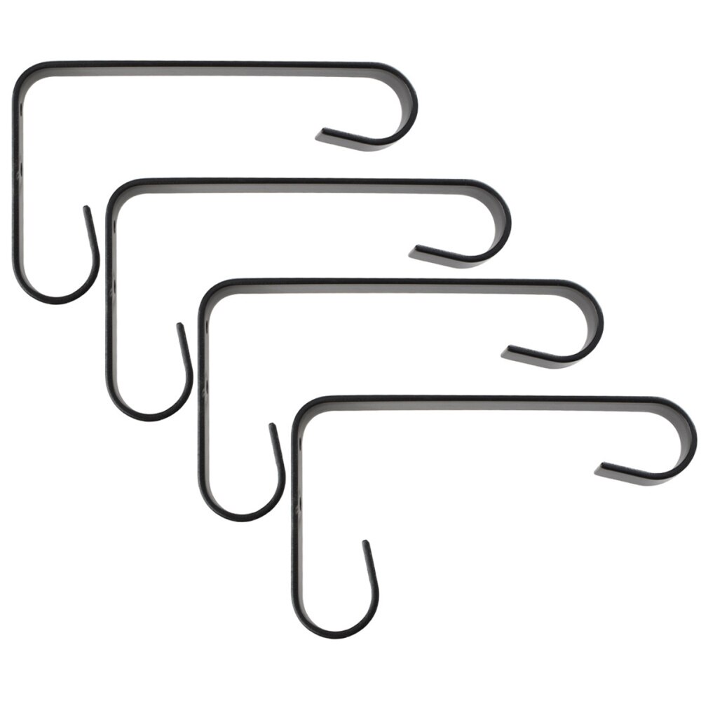 2pcs Iron Potted Hooks 90 Degree Double Hooks Wall Mounted Screw Install Hook Rack Bird Cage Holder Flower Basket Hanger Bonsai: Black 4pcs