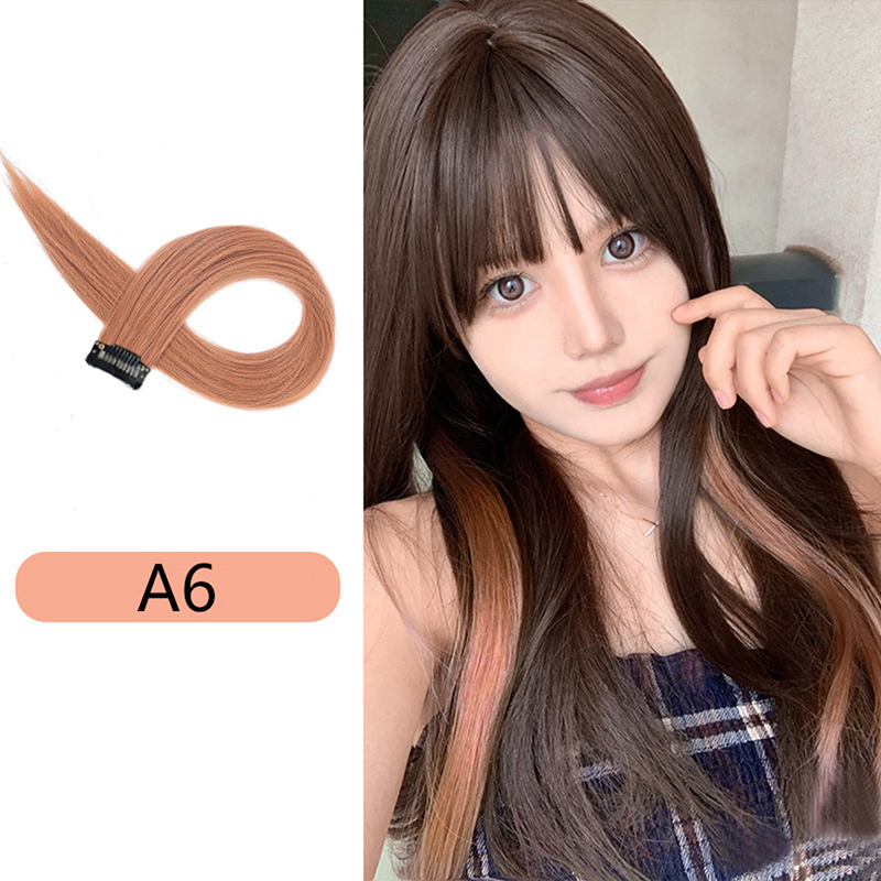 Clipe De Extensão Do Cabelo No Hairpiece, Long Straight Hanging Ear Wig, Extensões Sintéticas Acessórios, 60cm: CINZA