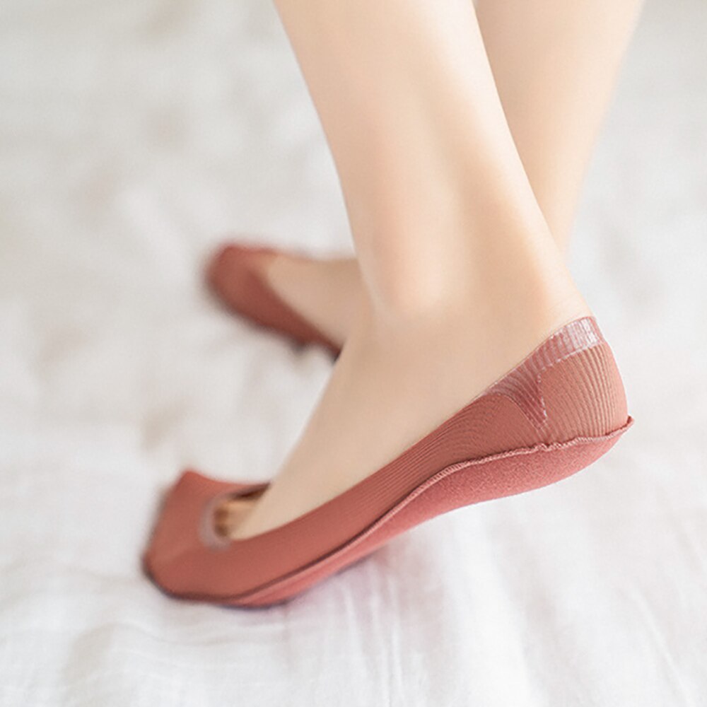 Calcetines finos de silicona para mujer, medias de seda antideslizantes sin costuras, invisibles, transpirables, 1 par