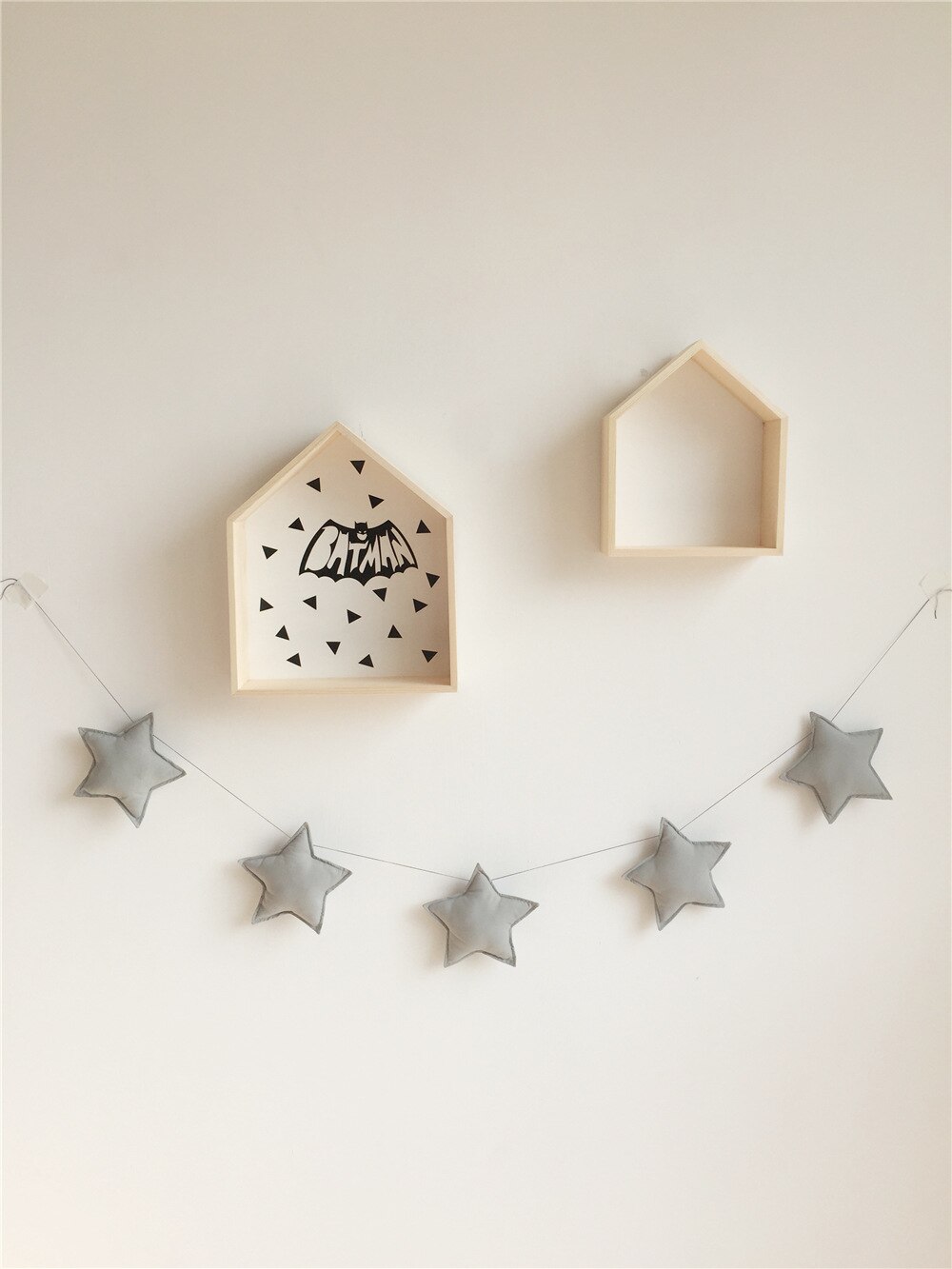 Nordic Baby Room Decoration Handmade Nursery Star Garlands Kids Room Wall Decorations Photography Props Baby Bed Accessories: Gray