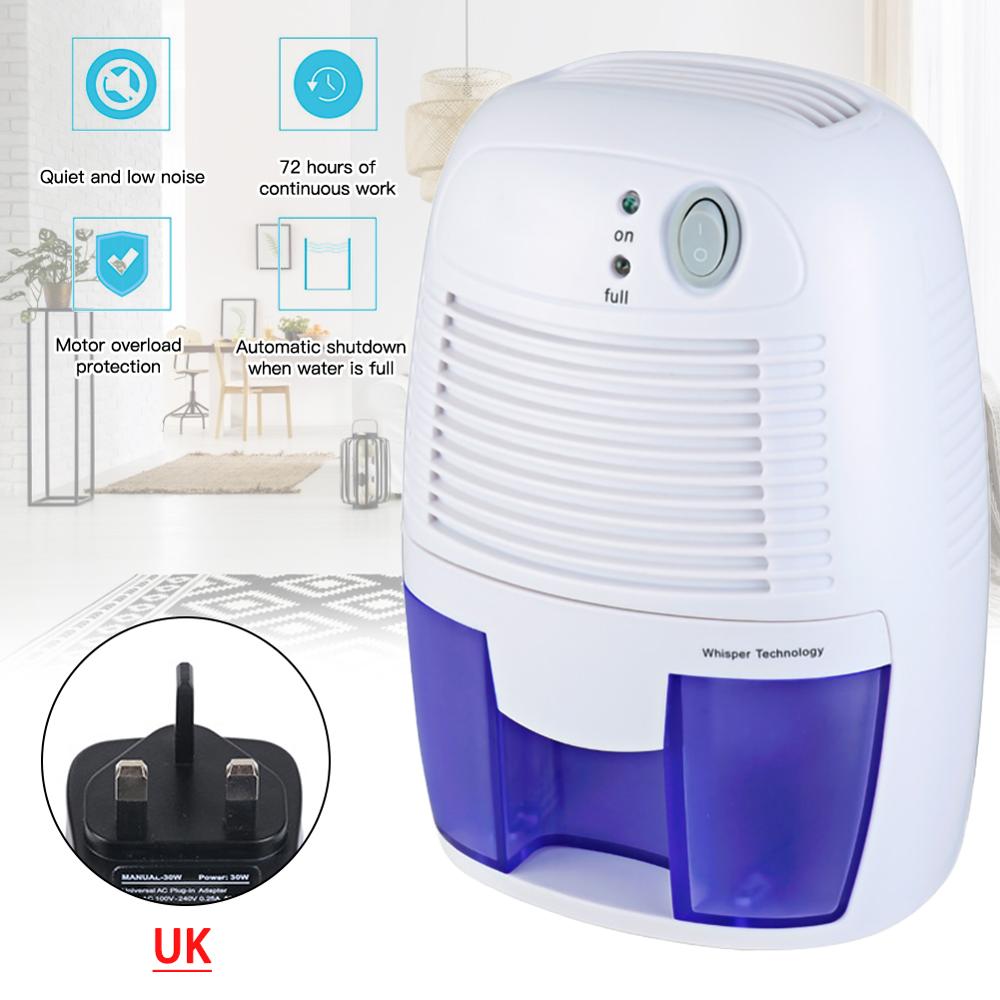 Mini déshumidificateur semi-conducteur sécheur d'air déshydratant absorbeur d'humidité 500ML réservoir d'eau pour armoire maison chambre cuisine bureau: UK Plug