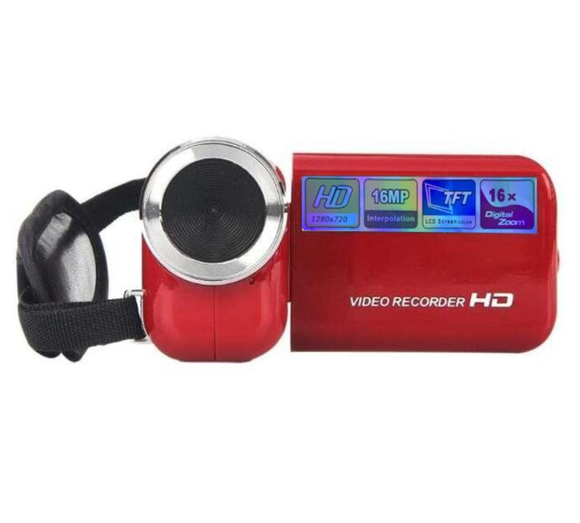16MP 2inch TFT LCD HD 16X Digital Zoom Camcorder Video Camera Shooting Photography Video Camcorder Wedding DVR Record: Red