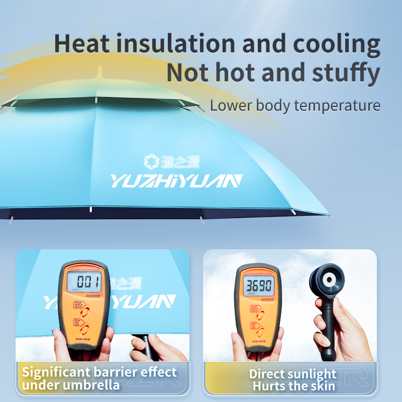 YUZHIYUAN Angelhut, UV-Schutz, tragbar, faltbar, Regenschirmhut, Regen, Sonnenschein, doppelter Verwendungszweck, für draussen-Camping, Angeln, Wandern