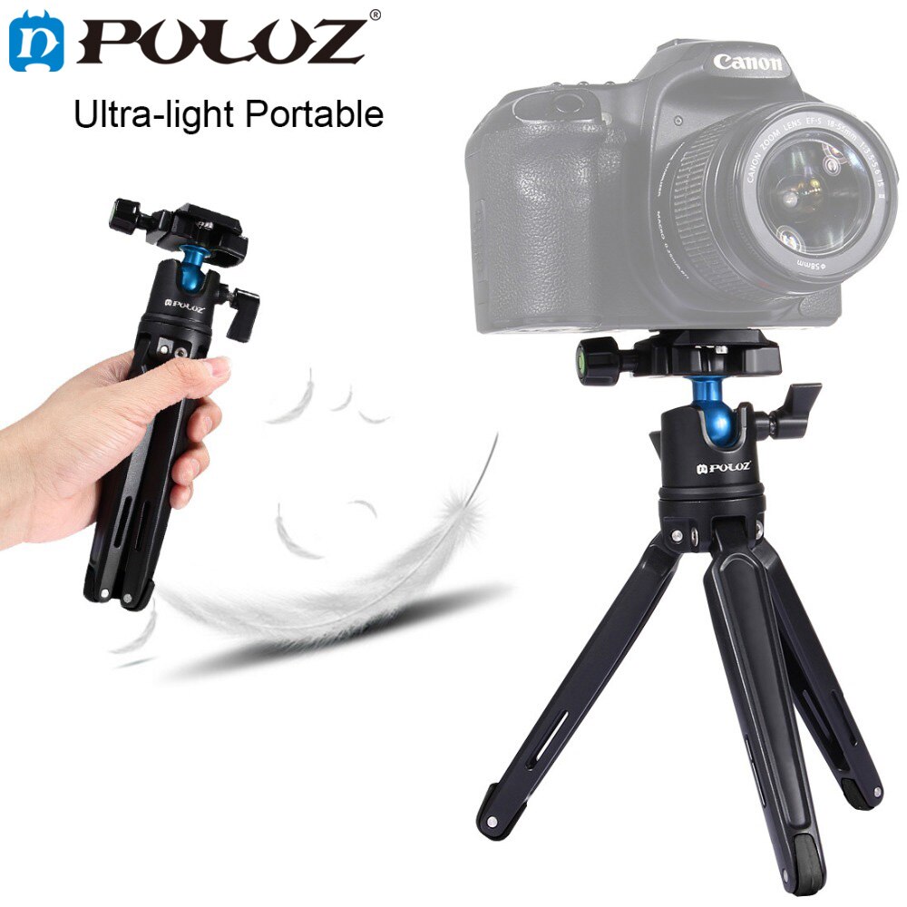 Puluz Pocket Mini Fotografie Statief Desktop Cameratripod W/H 360 "Balhoofd Houder Macro Monopod Voor Canon nikon Sony Dslr