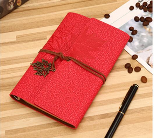 Carnet de voyage Vintage en cuir PU A5 A6 A7, carnet de notes Kraft vierge, carnet de croquis, Journal intime, papeterie fournitures scolaires et de bureau: Red / A7 145X100MM
