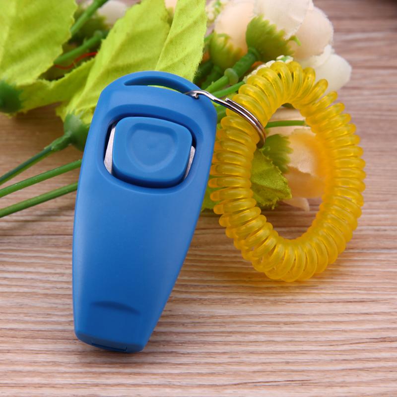 Pet Dog Trainer Clicker Pet Dog Cat Training Sound Key Ring And Wrist Strap Accessories Light Weight Toys Training Clickers