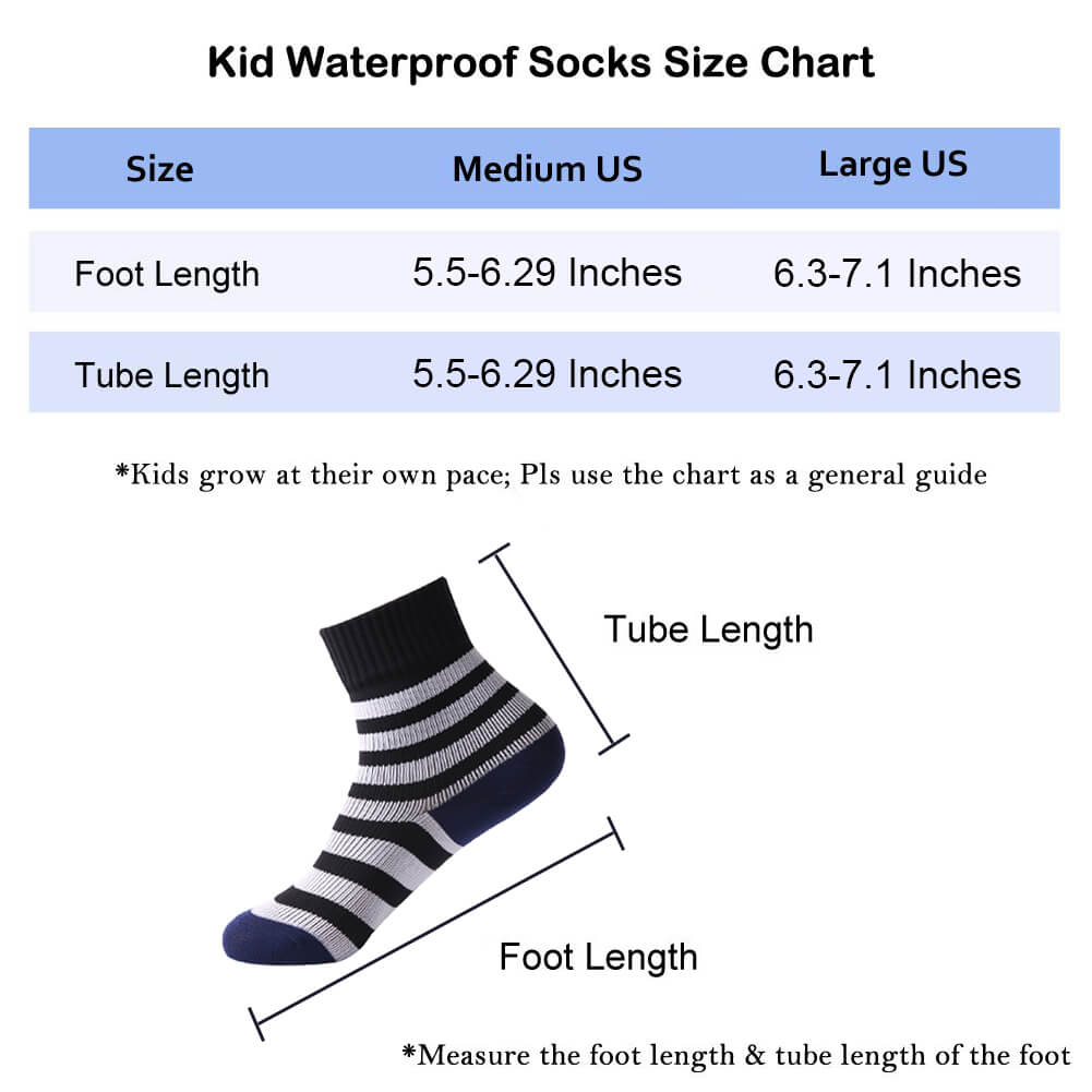 RANDY SUN Socks Children Kids 100% Waterproof Socks Cycling Quick Drying Camping Hiking Socks Soft Breathable Antibacterial