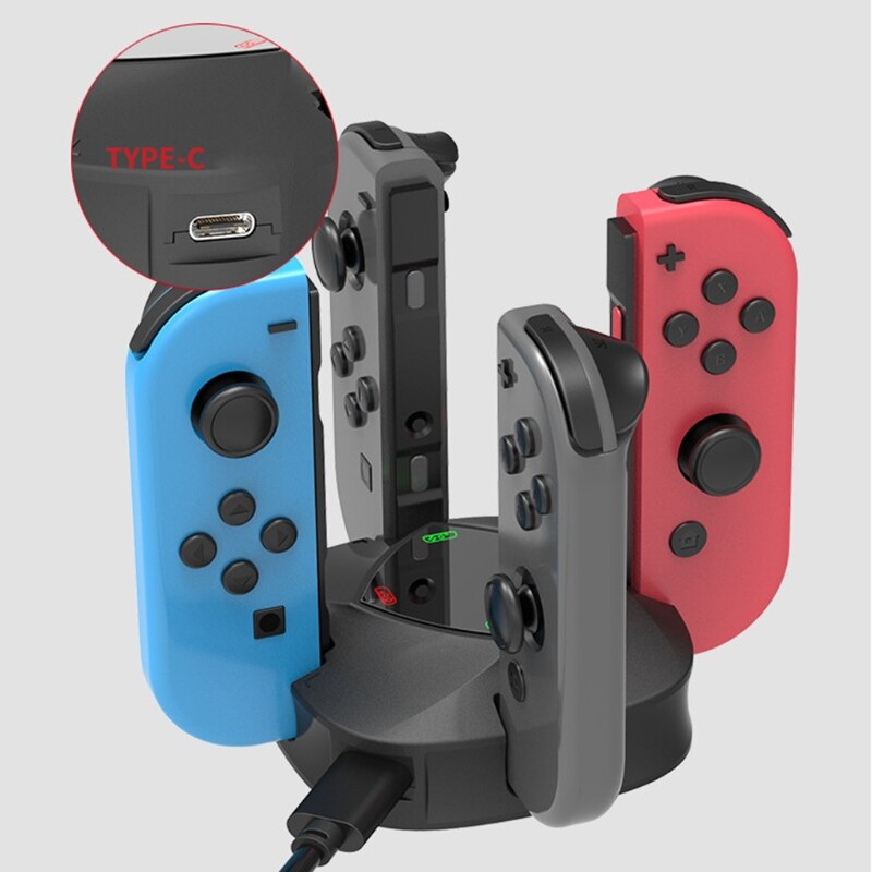 H052 4-in-1 Charging Dock Station Controller Handle Charger Stand for Switch Joy Con