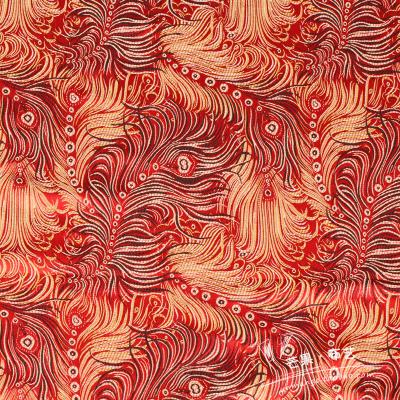 Cf17 1 metrin höyhen brokadi jacquard-kangas perinteisiin kiinalaisiin häihin qipao kangas mulperi silkki tee-se-itse kangas käsilaukkuun: Punainen