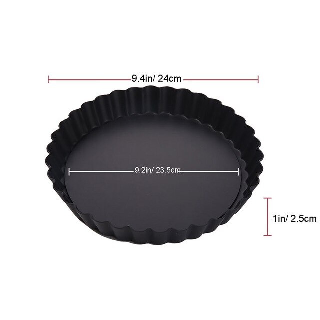 1PCS Removable Bottom Non-Stick Tart Quiche Pan Aluminum Round Cake Tins Flan Pan Oven Baking Cooking Evenly: 10inch