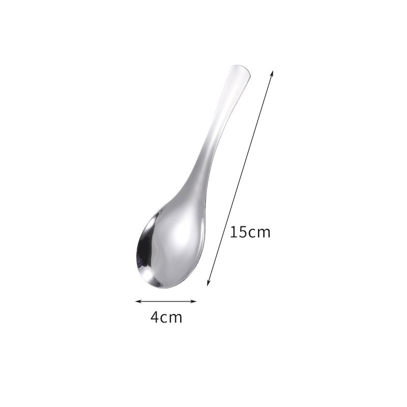 Stainless Steel Chinese Soup Spoons Home Kitchen Deepen Large Capacity Silver Mirror Polished Flatware for Soup Rice Tableware: M