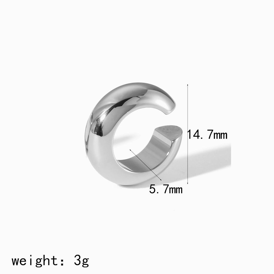18K Gold Color Stainless Steel Multilayer Ear Clip Waterproof Metal Unique Trendy Women: Pure Gold Color