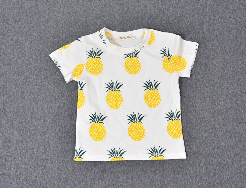 Zomer cartoon baby meisjes T-shirt ananas print unisex casual baby Tees kinderkleding peuter tops kinderen jongens T-shirts