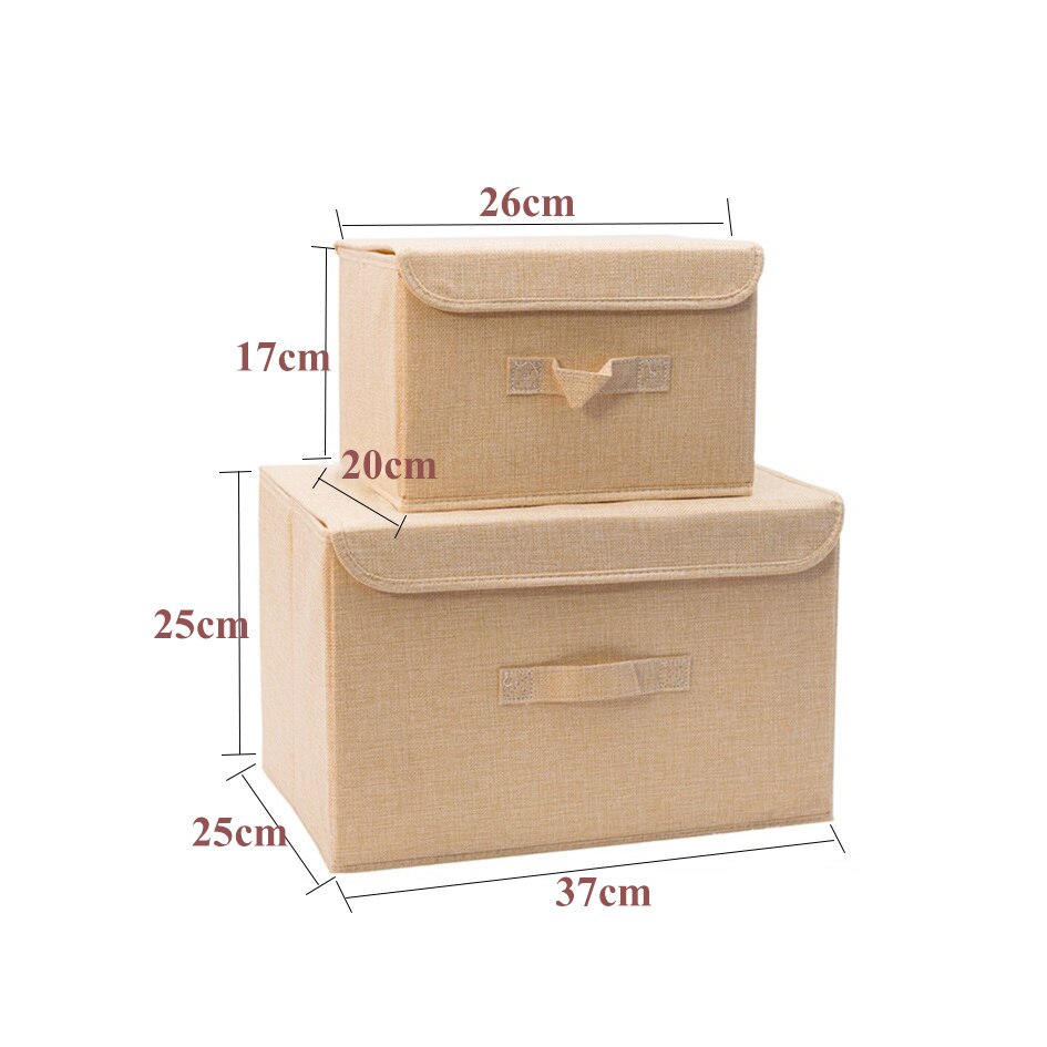 Cotton Fabric Cube Storage Box Cartoon Embroidery Laundry Basket For Cupboard Drawer Showcas Storage Holders Toys Organizer Bins: 1 Set  Beige