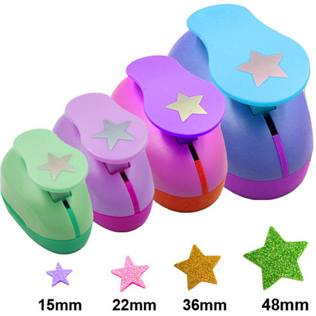 3 &quot;2&quot; 1.5 &quot;1&quot; Stervorm Craft Punch Gat Paper Cutter Scrapbooking School Papier Puncher Eva perforator: 15mm22mm36mm48mm