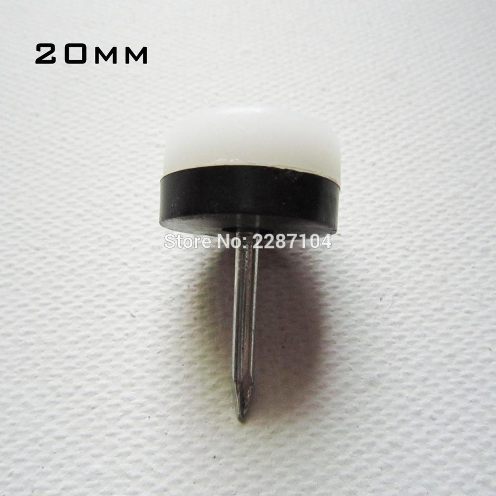 120 stk heavy duty dobbelt pude hvid nylon møbel stol bord skab ben fødder bundbeskytter glider glide søm  on 20mm 27mm
