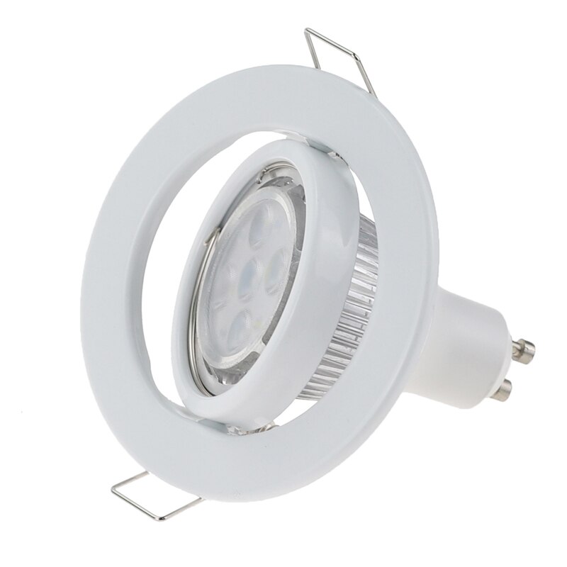 10pcs/lot Round White LED Recessed Ceiling Light Adjustable Frame For GU10 MR16 Fitting Mounting Ceiling Spot Lights Frame