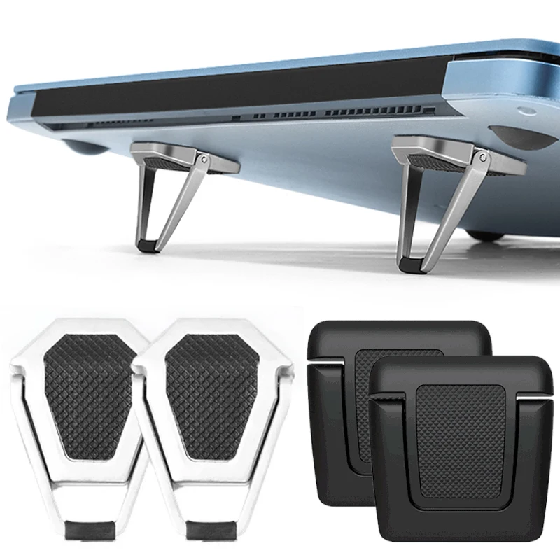 Metalowa składana podstawka pod laptopa Antypoślizgowa podstawa wspierająca Macbook Pro Air Lenovo Thinkpad PC Laptop Mini Cooling Holder Feet