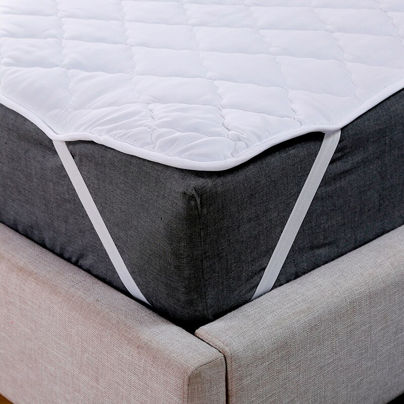 Skridsikker madras top fire hjørne elastisk bælte fix anti dirty madras beskytter hvid quiltet madras betræk til hotel