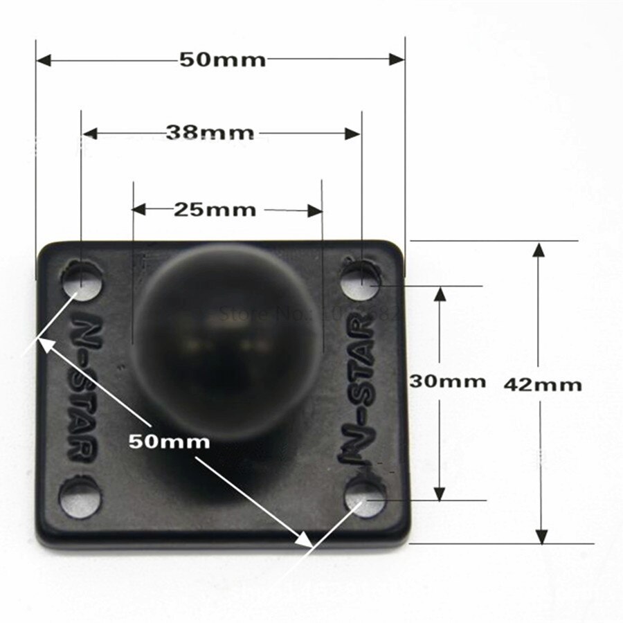 Jadkinsta Motorcycle Round and Diamond Base Ball Mount 9cm Double Socket Arm with AMPS Hole Pattern for Gopro GPS Motorbike: Square base