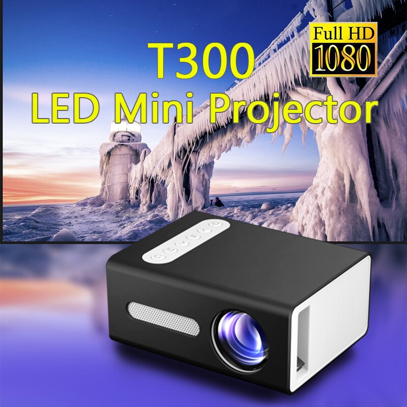 4 M Projection distance T300 Home Theater Projectors LCD 1920*1080 Max Home Cinema Projector 12V-2A Conference System Projector