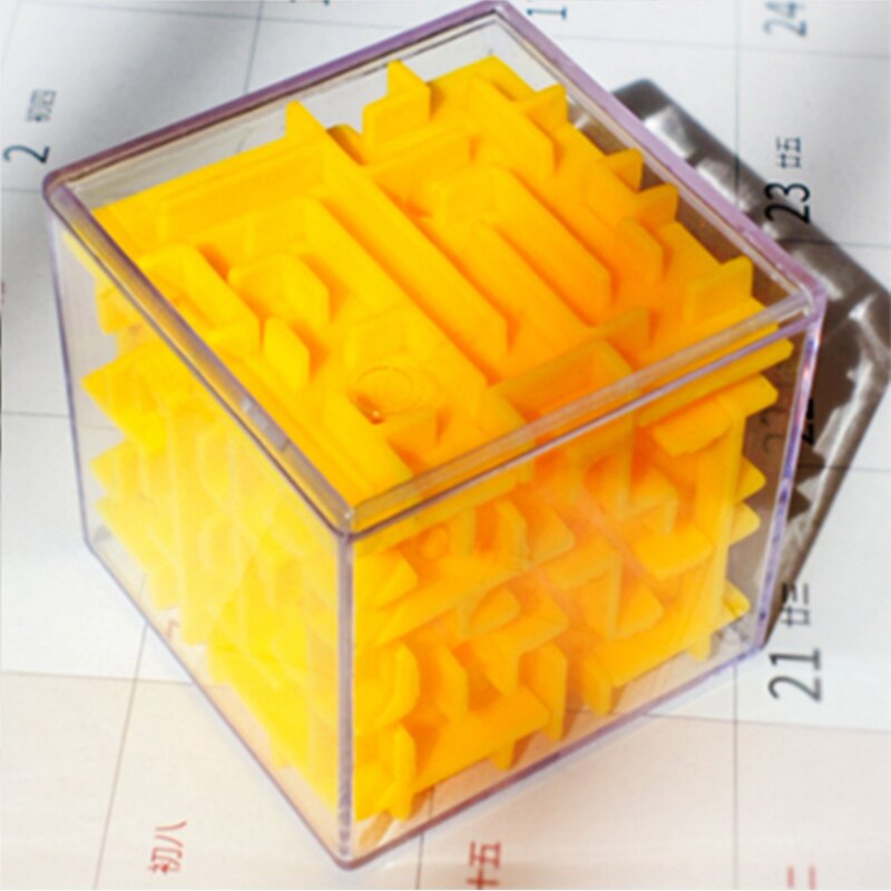 Fun science and education relax toys antistress children's intelligence maze puzzle educational toy 3d maze for children: Yellow