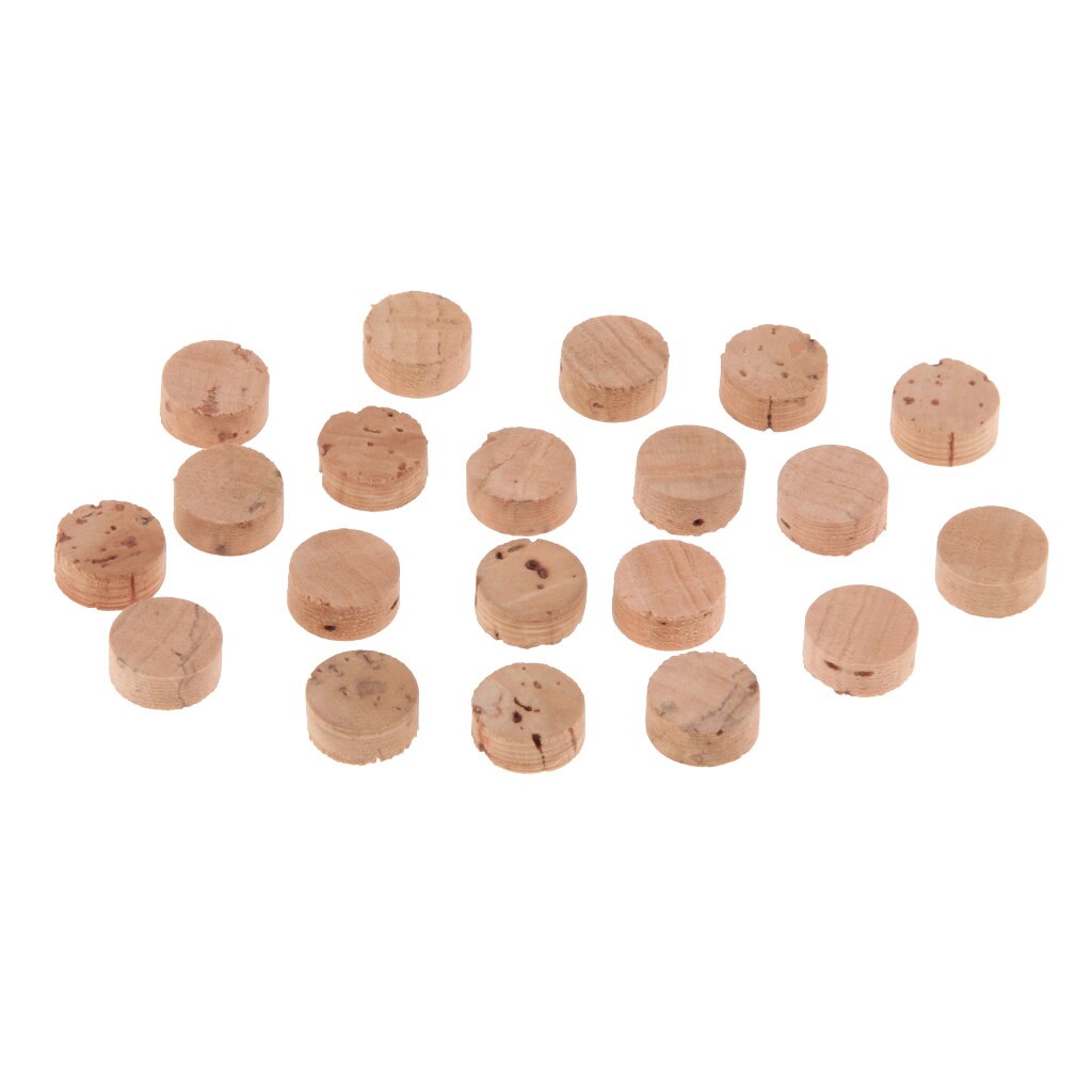 20 Pieces Trumpet Repair Parts Water Key Spit Valve Cork Pads Brass Instrument Accessories: Wood