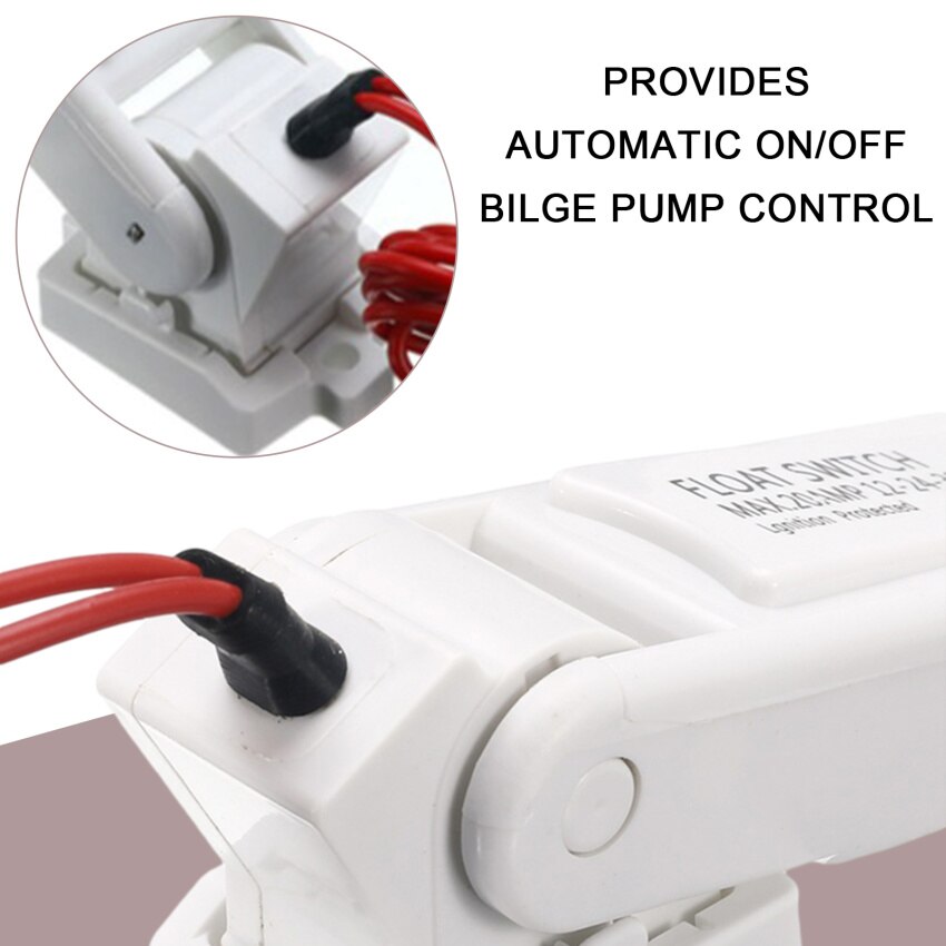 12-24-32V Automatic Control Switch Electric Marine Bilge Pump Float Switch Water Level Controller DC Flow Sensor Switch Cabin