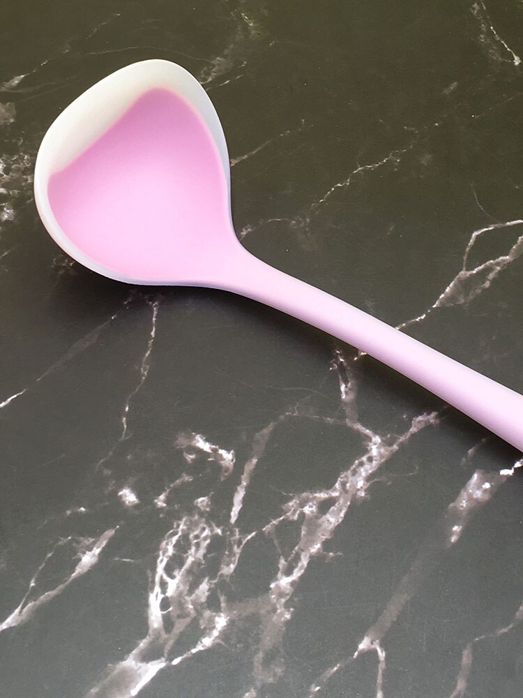 Long Handle Silicone Soup Spoon High-Temperature Anti Handle Non-Stick Large Food Spoons Cooking Utensils Kitchen Tool